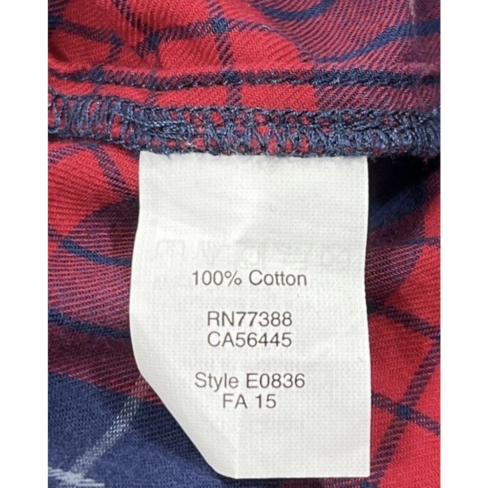 J.Crew Boy Fit Women's Size M Red / Blue Plaid Button-Up 100% Cotton Shirt - Picture 8 of 16